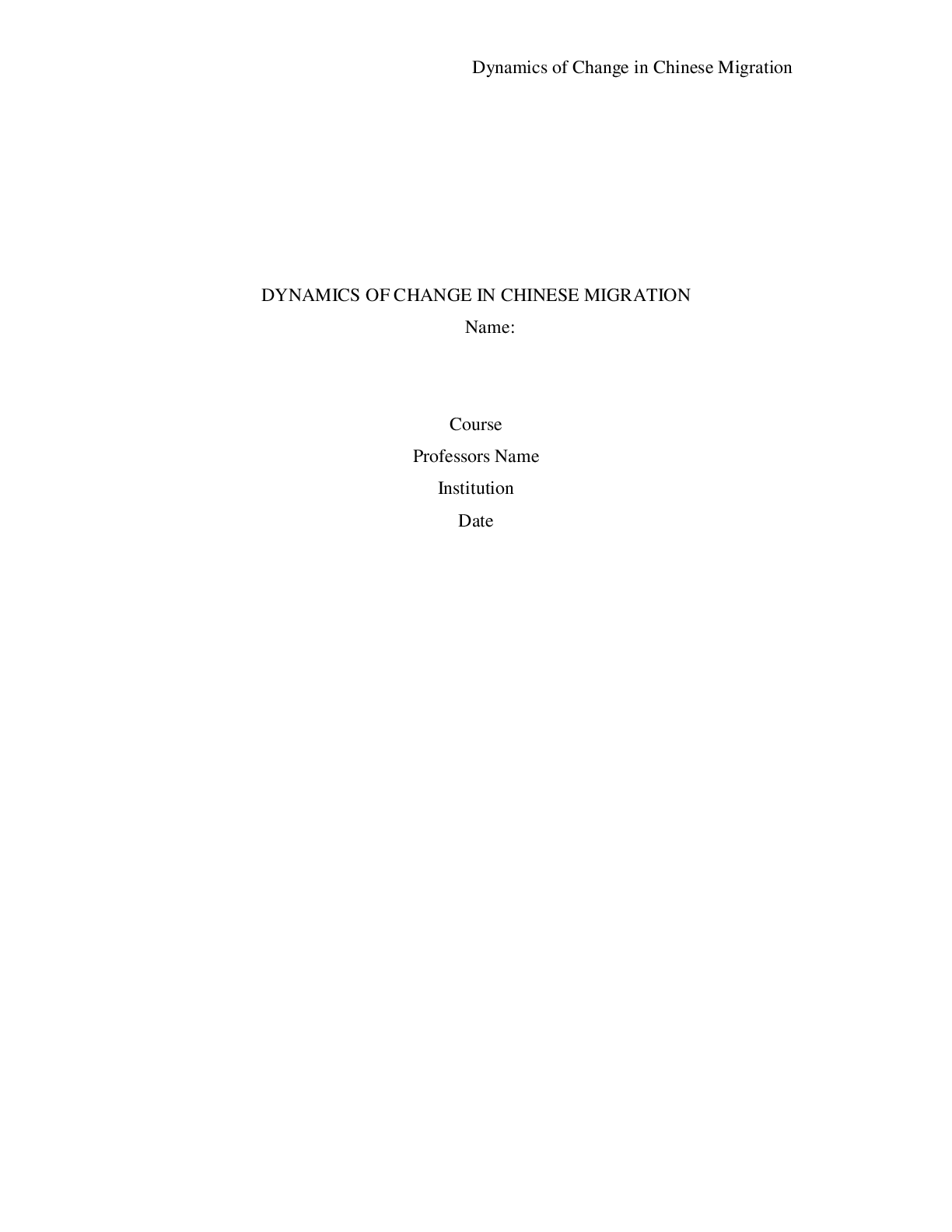 Preview image for DYNAMICS OF CHANGE IN CHINESE MIGRATION